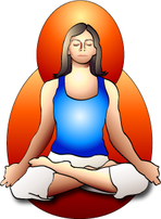 Woman sitting meditation in lotus position 