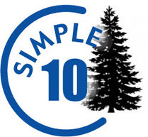 Simple10s pine tree logo.