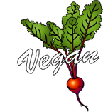 Vegan picture of a beet root and beet leaves